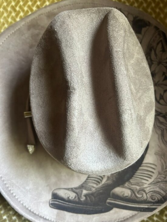 Custom Laser Burned Wide Brim Cowboy Boot Sunflower Western Inspired Hat NEW main image 12